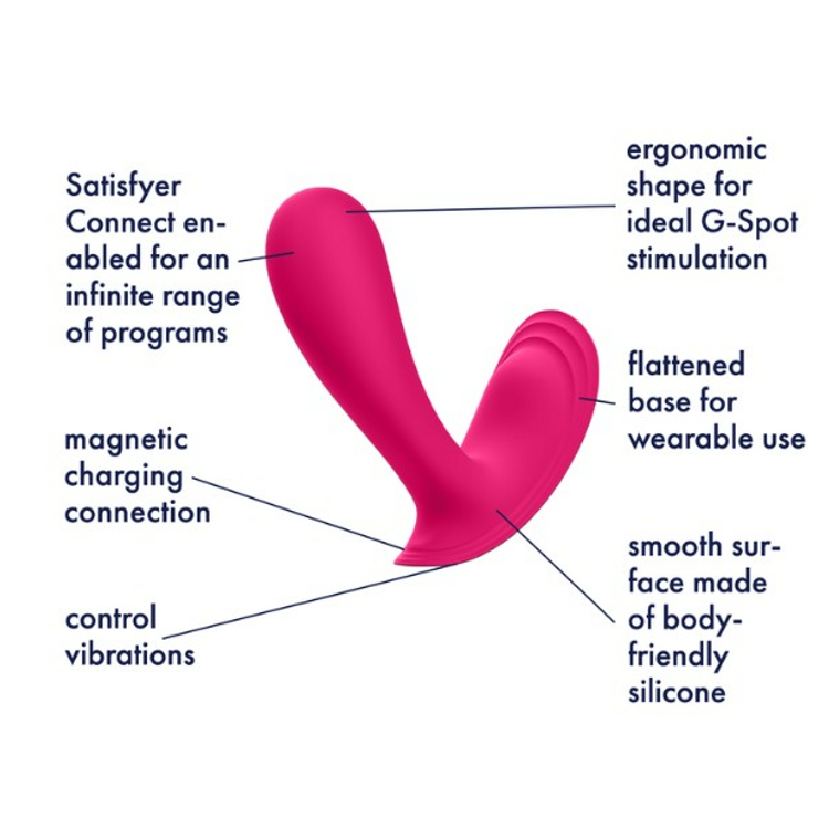 Top Secret ויברטור עם חדירה וגירוי לדגדגן Satisfyer
