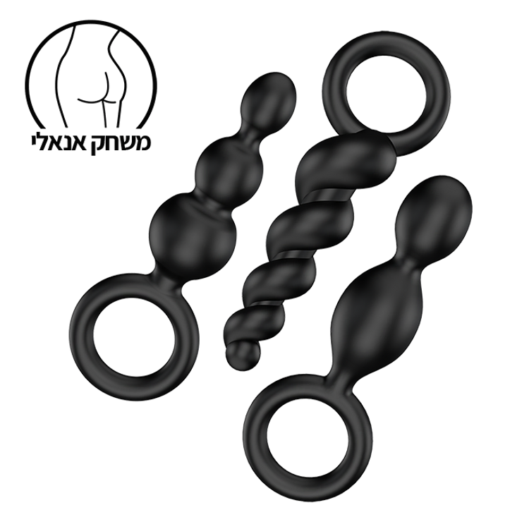 ​Booty Call By Satisfayer שלישיית פלאגים אנאליים​ שחורים