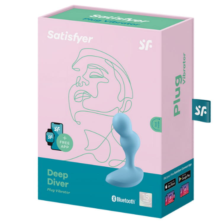 Deep Diver פלאג אנאלי רוטט תכלת עם כדורים Satisfyer