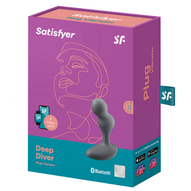 Deep Diver פלאג אנאלי רוטט אפור עם כדורים Satisfyer