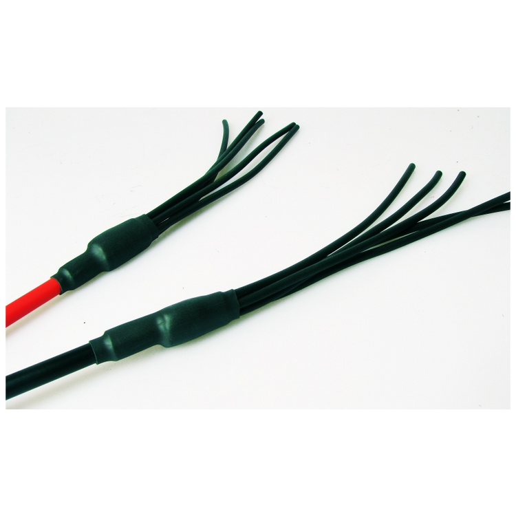 שוט רכיבה דק עם זנבות מפולצים  בצבע שחור