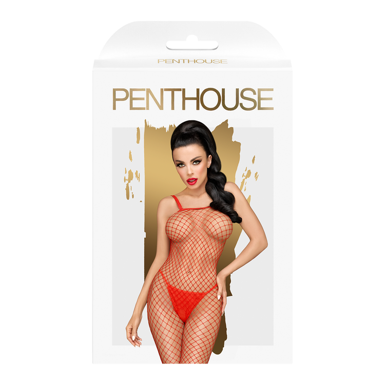 Body Search בגד גוף רשת אדום Penthouse