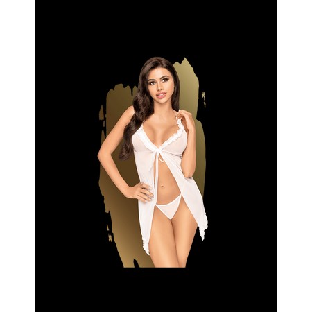 Penthouse Lingerie After Sunset Romantic White Babydoll