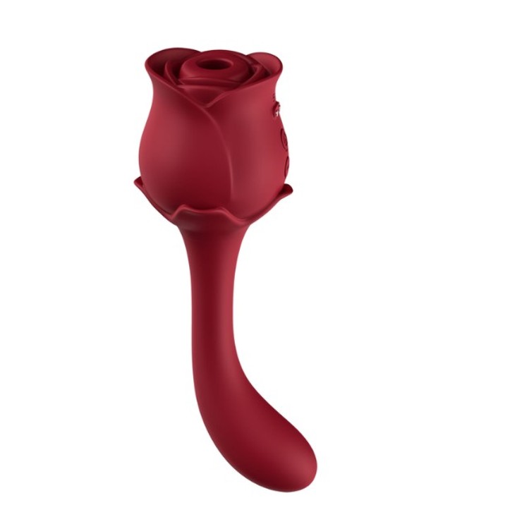 Rose Vibrator שואב יונק פרח דו-צדדי