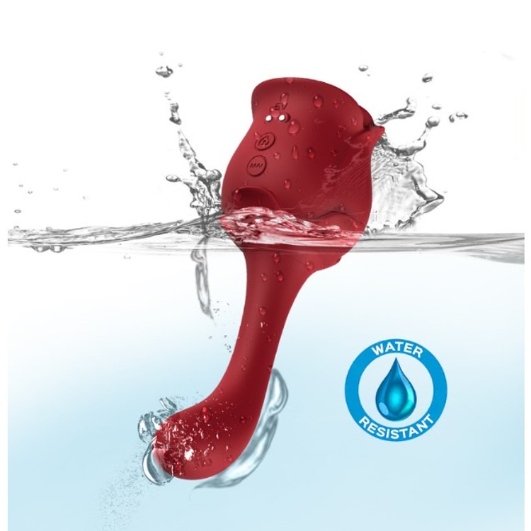 Rose Vibrator שואב יונק פרח דו-צדדי