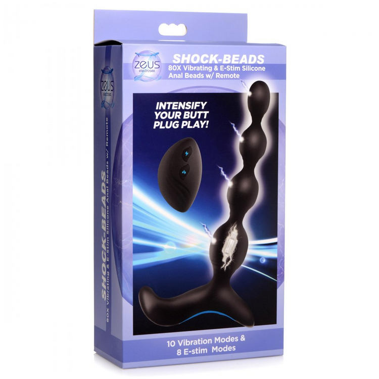 Shock-Beads חרוזים אנליים רוטטים ומחשמלים עם שליטה מרחוק Zeus Electrosex
