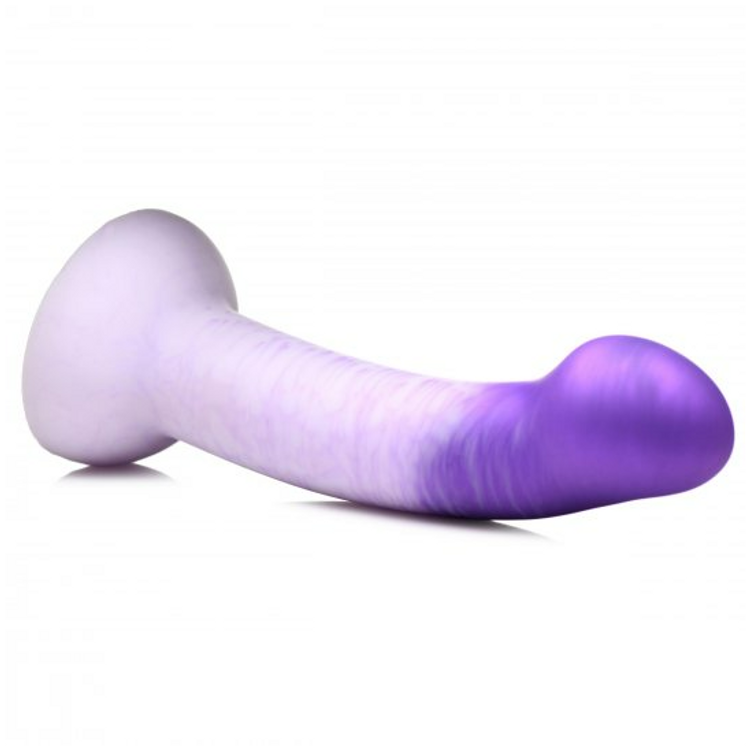G-Swirl דילדו סיליקון סגול לבן גמיש 15 ס"מ נצמד למשטחים לא ריאליסטי Strap U