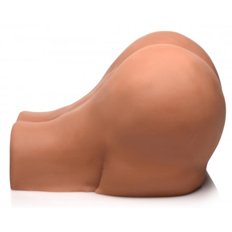 Mistress Brooke מאונן רוטט לגבר בצורת ישבן דוגי סטייל עם שני חורים