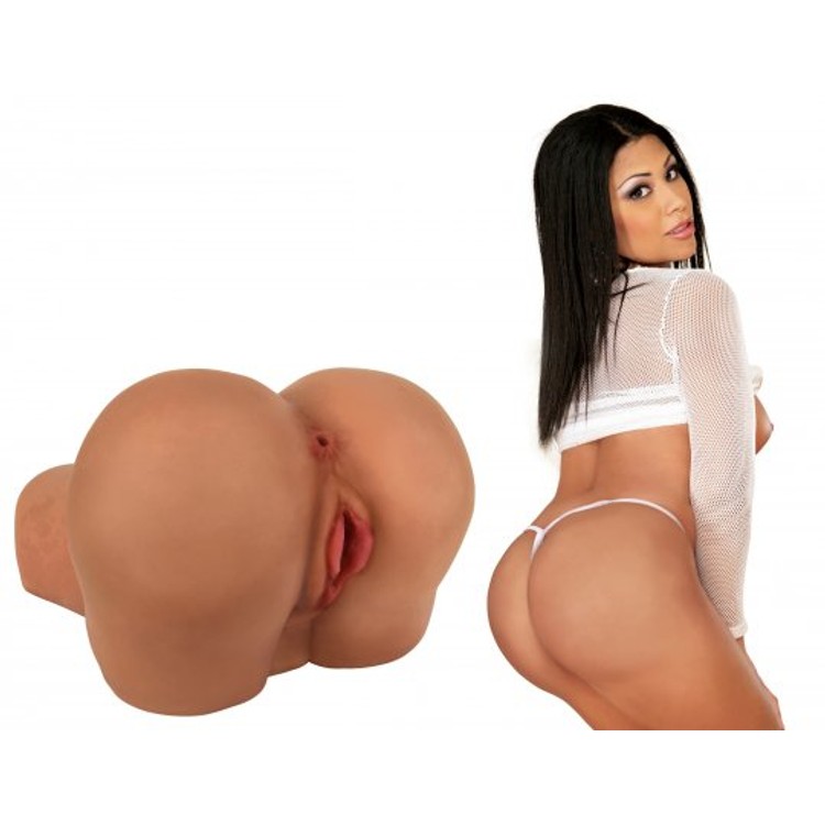 Mistress Brooke מאונן רוטט לגבר בצורת ישבן דוגי סטייל עם שני חורים