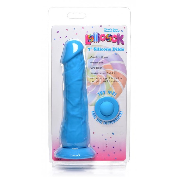 Lollicock - Berry דילדו סיליקון צבעוני ישר 17.8 ס"מ בצבע כחול