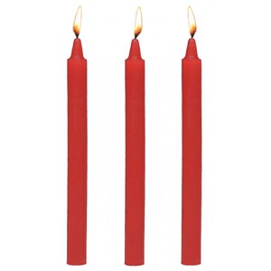 Fire Sticks ערכת 3 נרות פראפין אדומים למשחקי שעווה