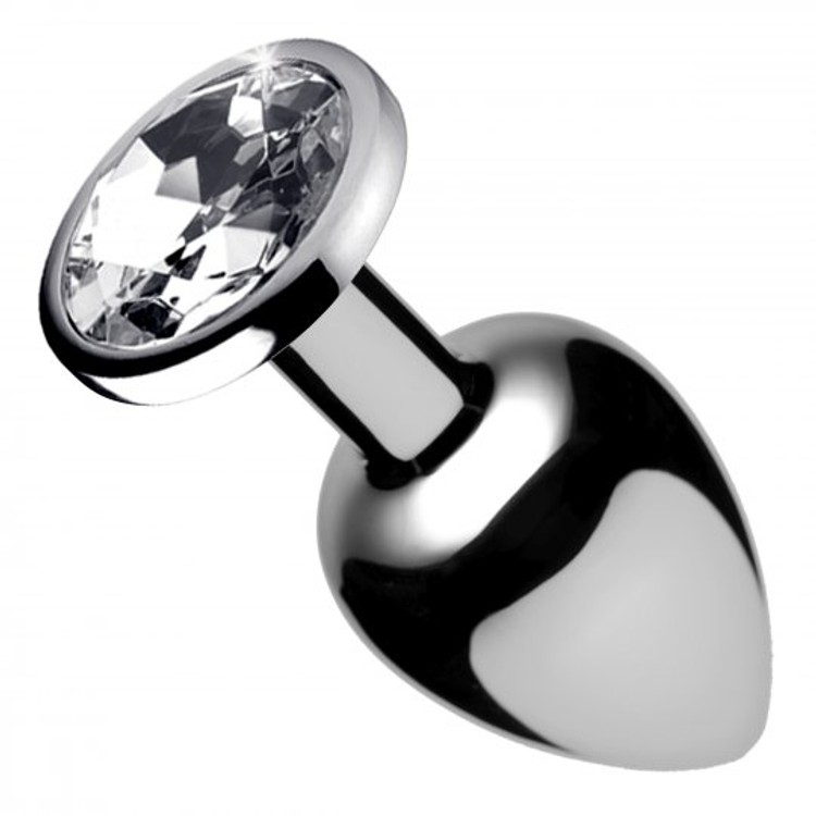 Clear Gem פלאג מתכת קטן עם קישוט יהלום שקוף