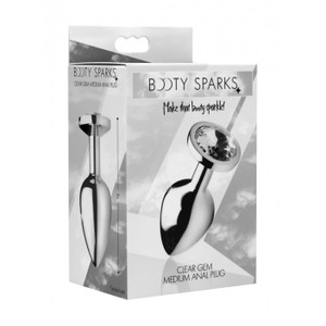 Booty Sparks Clear Gem Metal Anal Plug - Medium