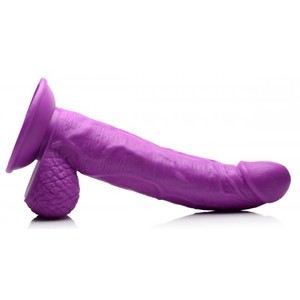 Pop Peckers 7.5 Inch Curved Purple PVC Dildo