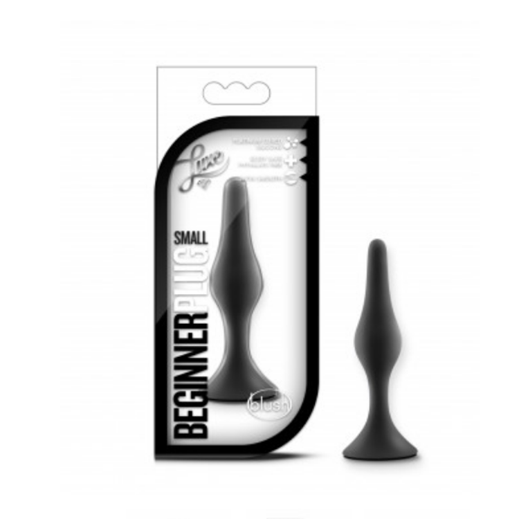 פלאג אנאלי שחור מסיליקון גודל בינוני  Luxe - Beginner Plug Medium - Black