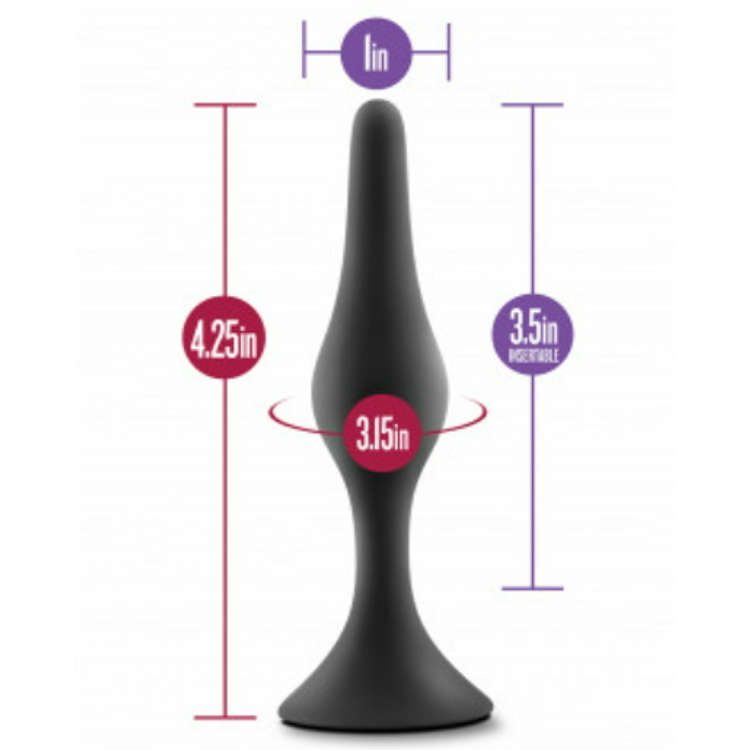 פלאג אנאלי שחור מסיליקון גודל בינוני  Luxe - Beginner Plug Medium - Black