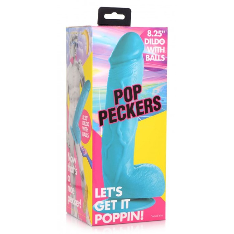 Pop Peckers דילדו כחול גדול במראה פאלי 21 ס"מ