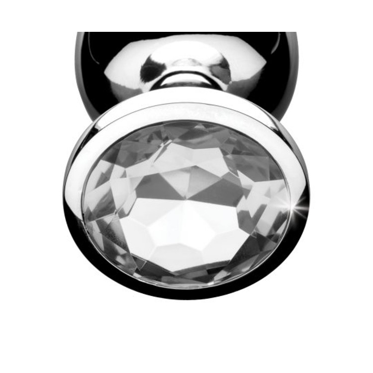 Clear Gem פלאג מתכת גדול עם קישוט יהלום שקוף