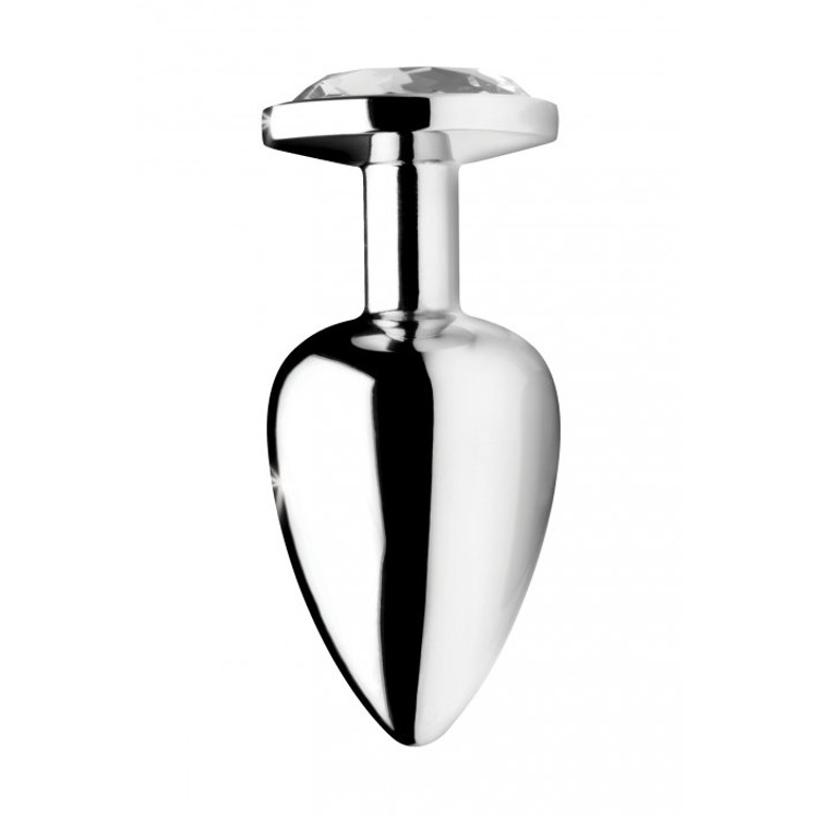 Clear Gem פלאג מתכת גדול עם קישוט יהלום שקוף