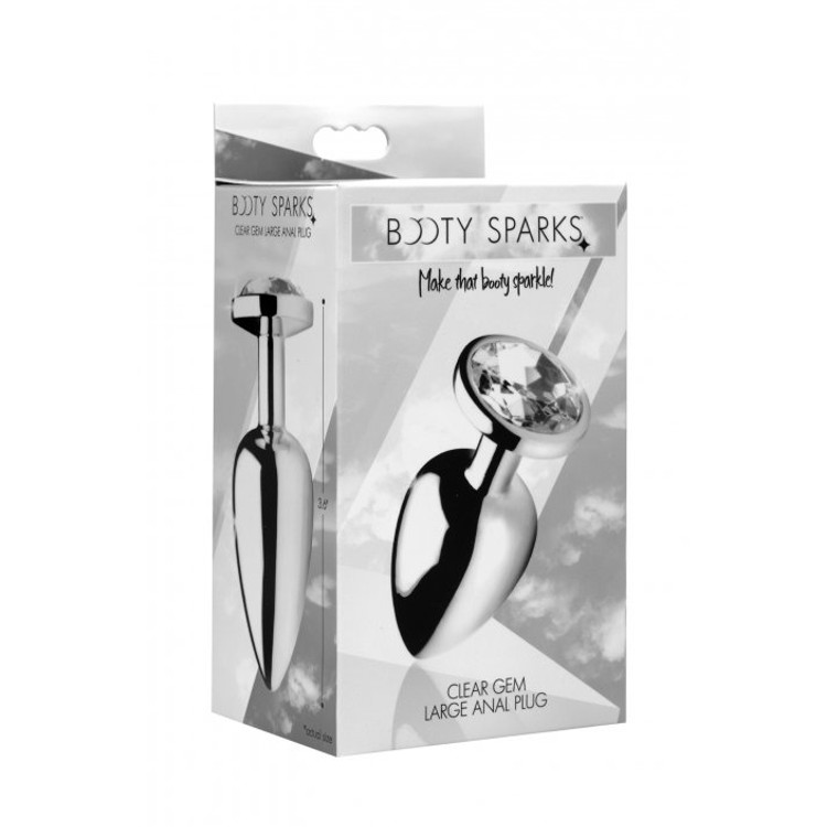 Clear Gem פלאג מתכת גדול עם קישוט יהלום שקוף