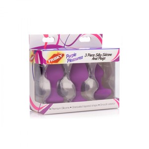 Frisky Purple Pleasures Triple Purple Anal Plug Set