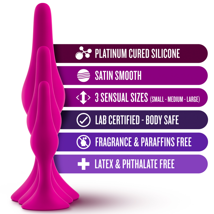 Luxe - Beginner Plug Kit ערכת אנאלי למתחילים בצבע ורוד