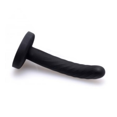 XS Black Ridged Silicone Dildo