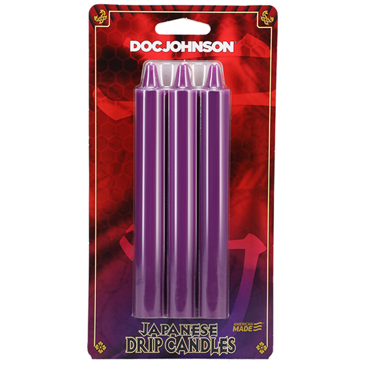 Doc Johnson שלישיית נרות סגולים מפראפין למשחקיי שעווה