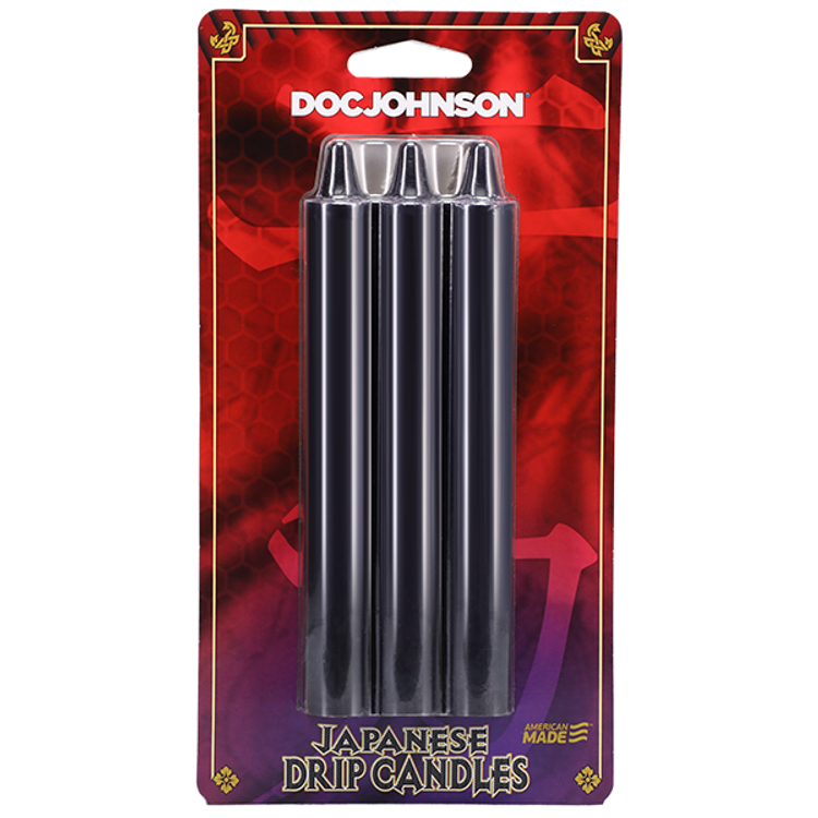 סט של 3 נרות שחורים מפראפין לטפטופיי שעווה Doc Johnson