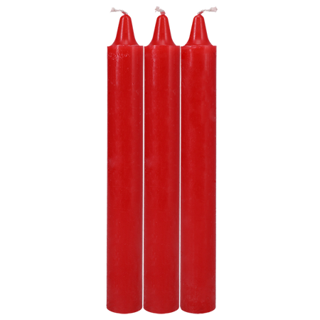 Japanese Drip Candles סט של 3 נרות פראפין בצבע אדום למשחקי שעווה Doc Johnson