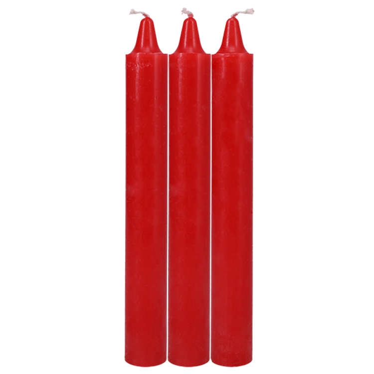 Japanese Drip Candles סט של 3 נרות פראפין בצבע אדום למשחקי שעווה Doc Johnson