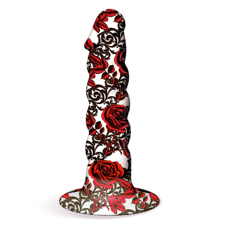 Iron Rose דילדו עם קימורים והדפס פרחים COLLAGE
