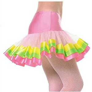 Petticoat חצאית מתנפנפת בצבעי ורוד, ירוק וצהוב