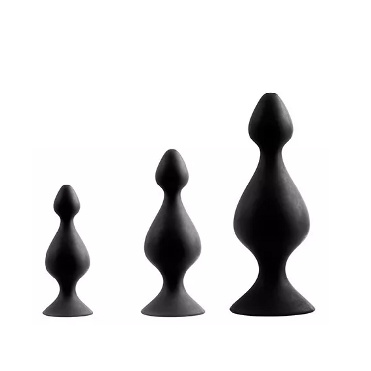 Back Up שלישיית פלאגים דו-שלבים מסיליקון נצמדים למשטחים