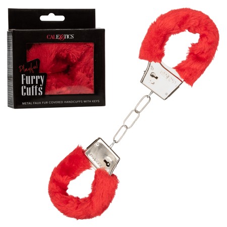 CalExotics Red Playful Furry Cuffs