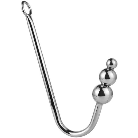 Metal anal hook with 3 balls