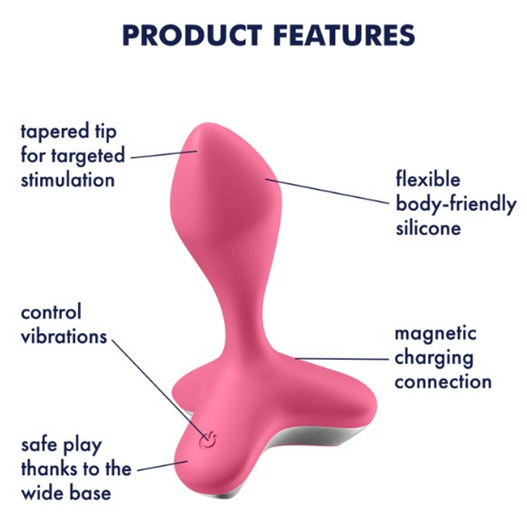 Game Changer פלאג אנאלי רוטט  עשוי סיליקון בצבע ורוד Satisfyer