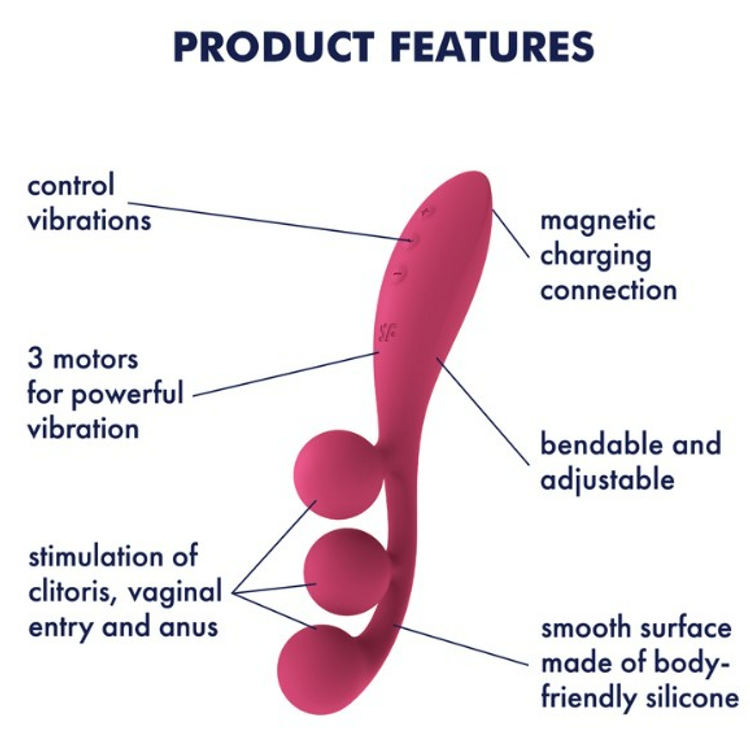 Tri Ball 1 ויברטור משולש בעל שלושה מנועים לאופציות עינוג מגוונות Satisfyer