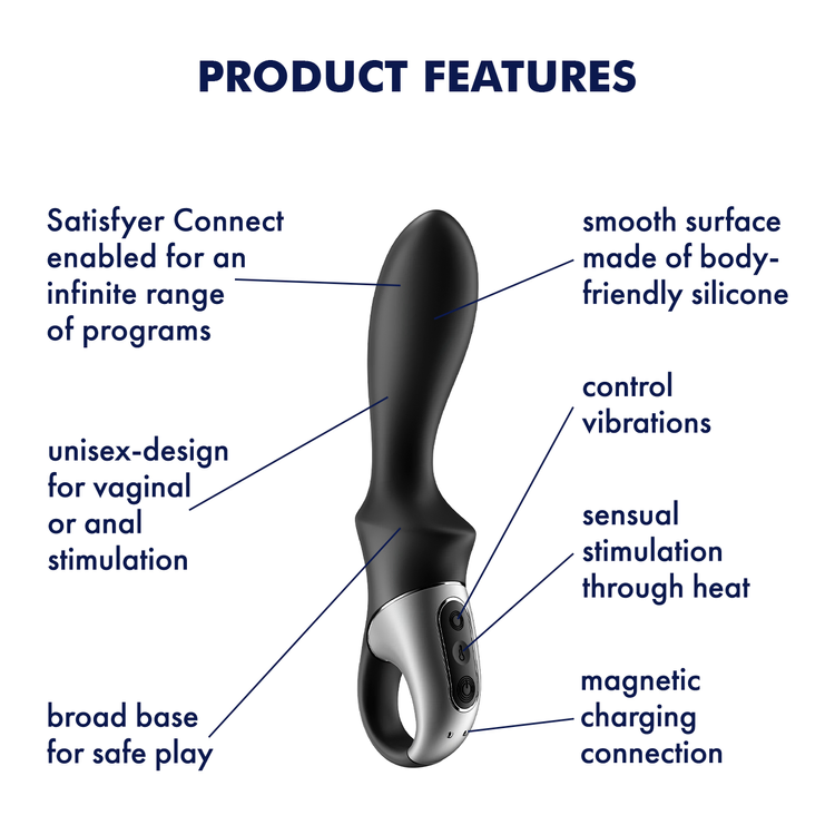 Heat climax וויברטור מתחמם לגבר עם אפליקיה Satisfyer