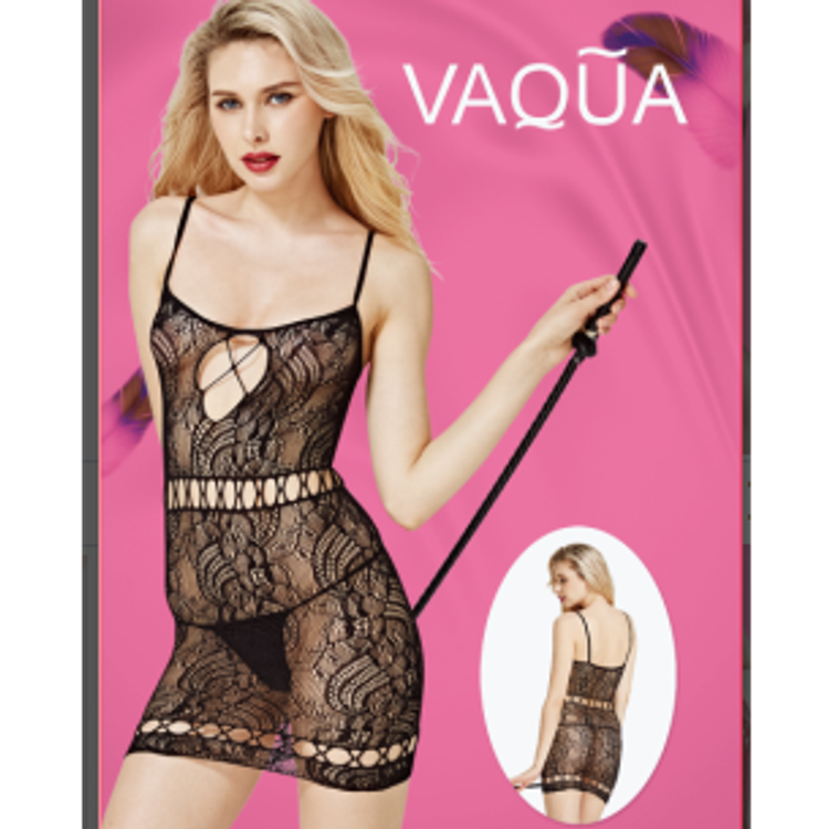 שמלת רשת שחורה חשופה Vaqua