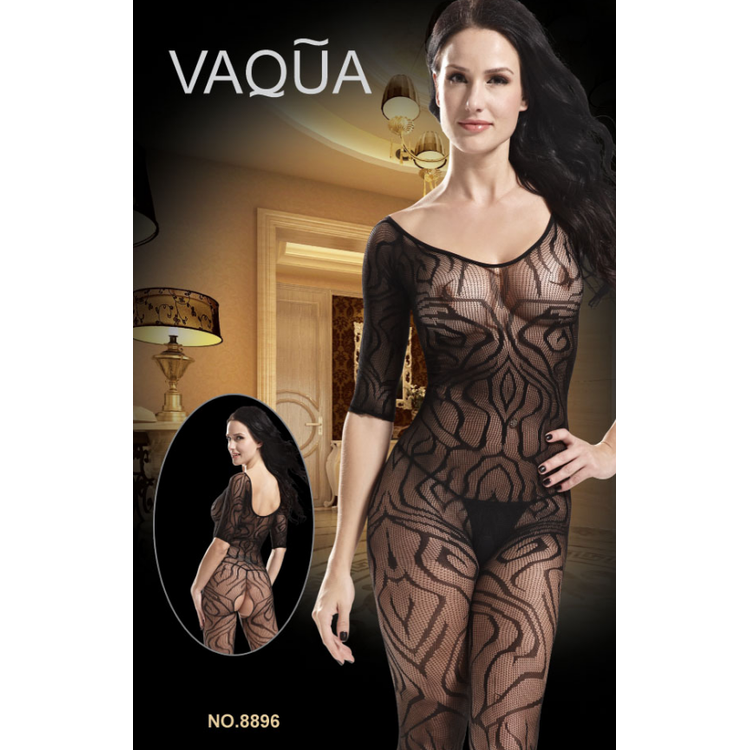 שמלת רשת עם שרוולים וללא מפשעה Vaqua Lingerie