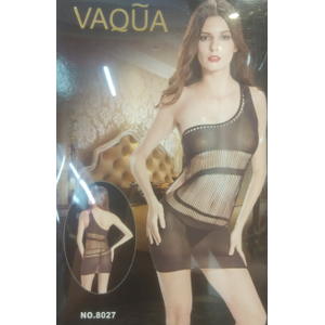 שמלת רשת מיני עם רצועת כתף Vaqua Lingerie