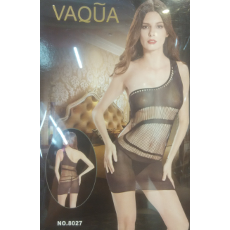 שמלת רשת מיני עם רצועת כתף Vaqua Lingerie