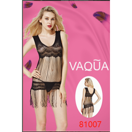 שמלת קיץ שחורה סקסית שקופה VAQUA
