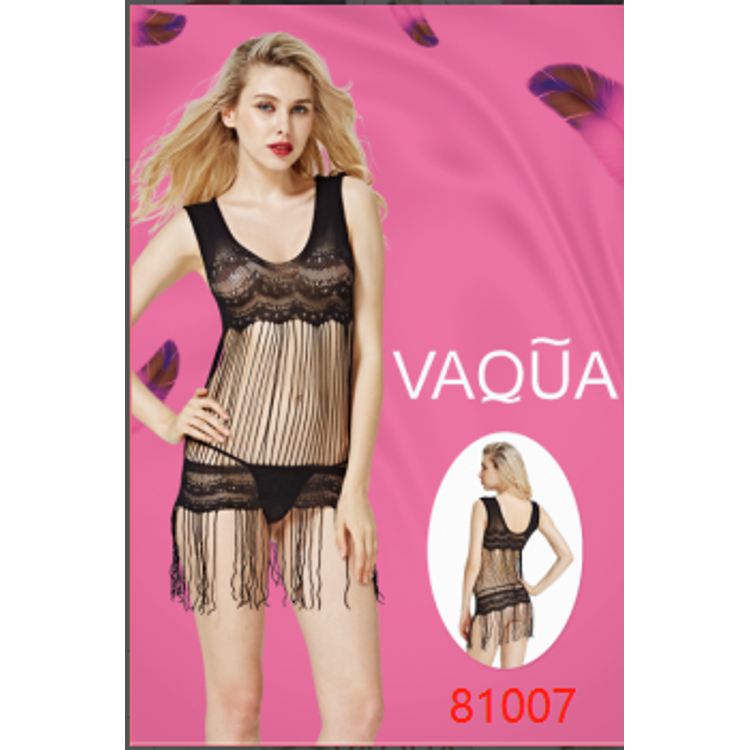 שמלת קיץ שחורה סקסית שקופה Vaqua Lingerie