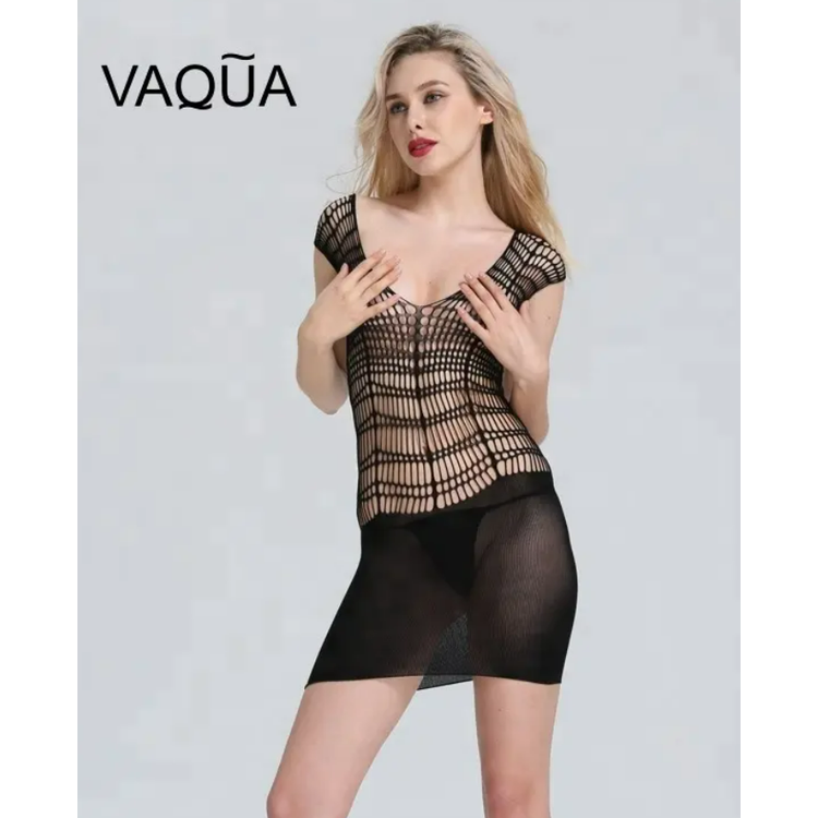 שמלת רשת קצרה חשופה VAQUA