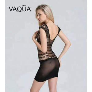 שמלת רשת קצרה חשופה VAQUA