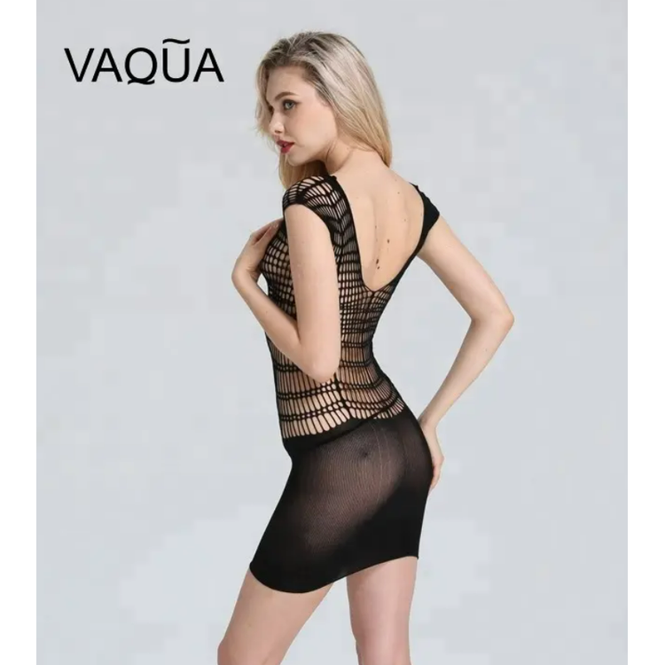 שמלת רשת קצרה חשופה VAQUA