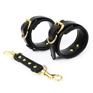 Black Glossy Vegan Bondage Handcuffs