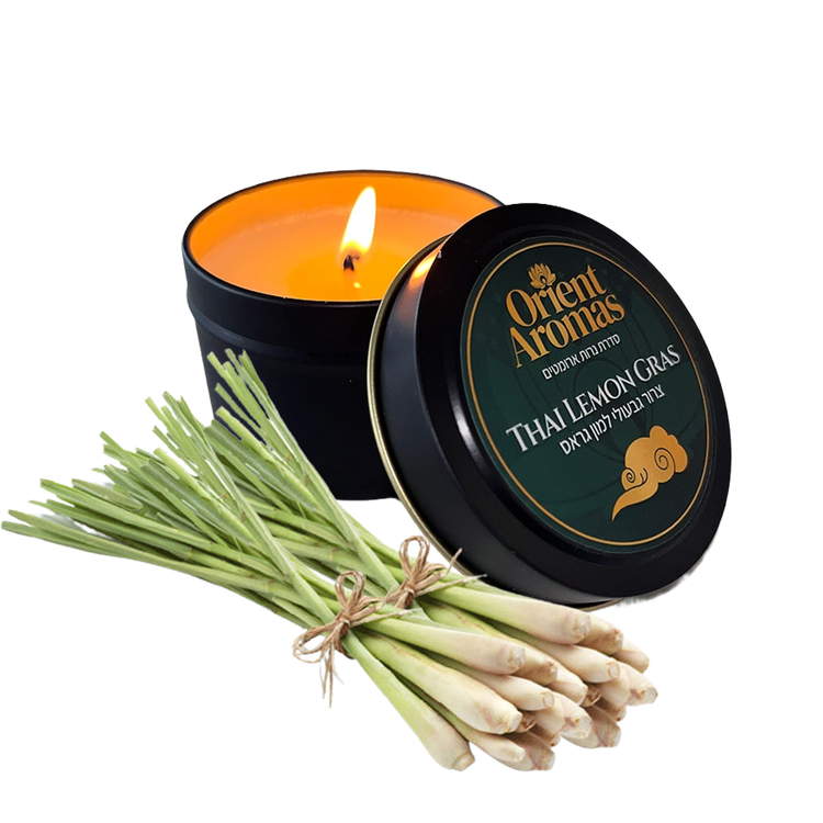 Thai Lemon Grass נר מסאג' עם ריח של צרור גבעולי למון גראס מסדרת המזרח Orient Aromas